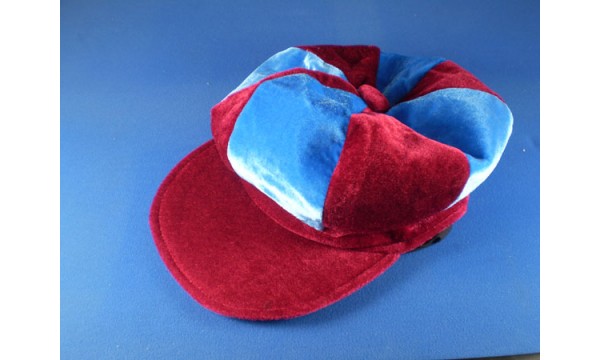 Claret and Sky Blue Flat Cap